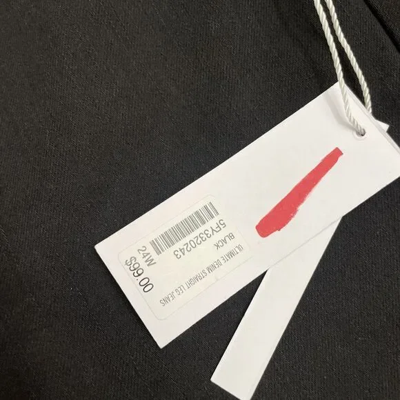 NEW Soft Surroundings 24W Ultimate Denim Straight Leg Jeans Black Wash Stretch - Picture 8 of 10